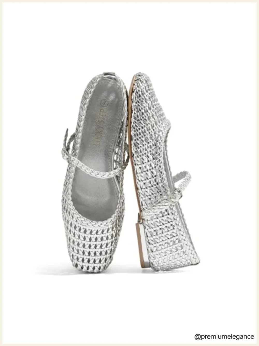 Mesh Woven Ballet Flats - Breathable Round Toe Mary Jane with Buckle Strap